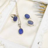 Pendant, Earrings and Ring Lapis lazuli Set